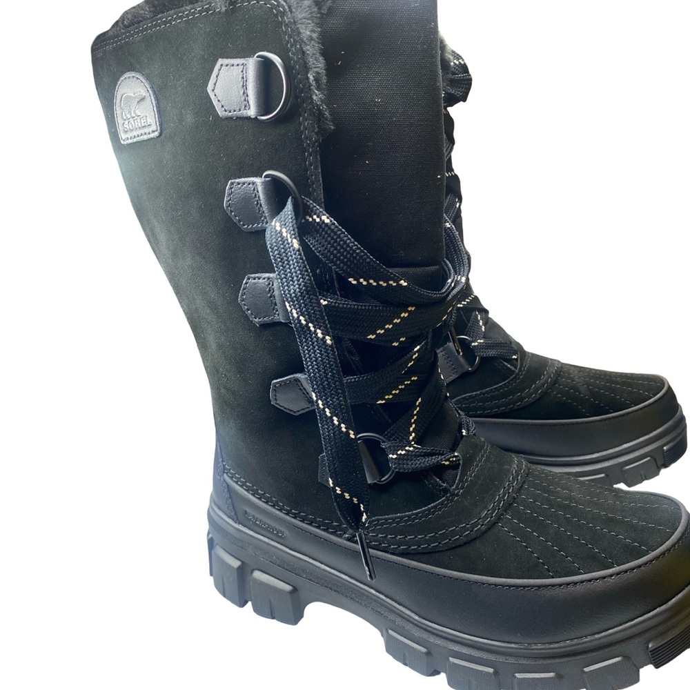 Black Sorel Winter Boots with Fur Trim Woman’s 8.5 - Picture 6 of 10